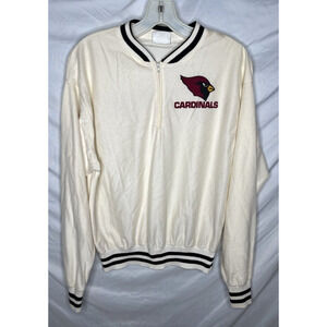 St Louis Football NFL Cardinals Quarter Zip Pullover Sweater Size L 42 USA 1980s